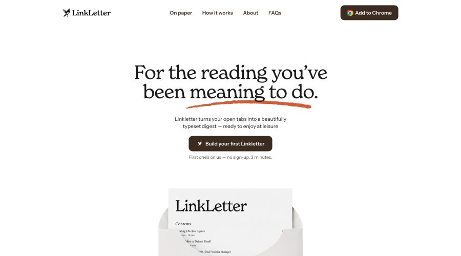 LinkLetter website